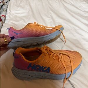 Hoka Vibrant Orange and Pink Sneakers